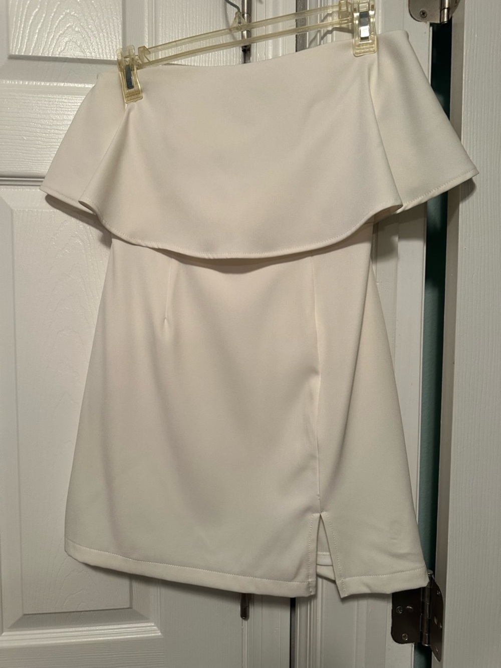 Lulu's White/Cream Off-Shoulder Ruffle Mini Dress